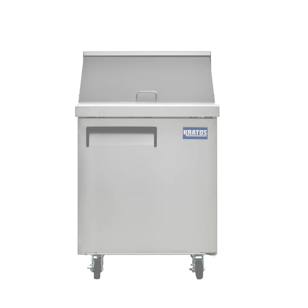 Hubert 77009 27" 1-Door Mega Top Sandwich and Salad Prep Table, 9 Pans, Stainless Steel