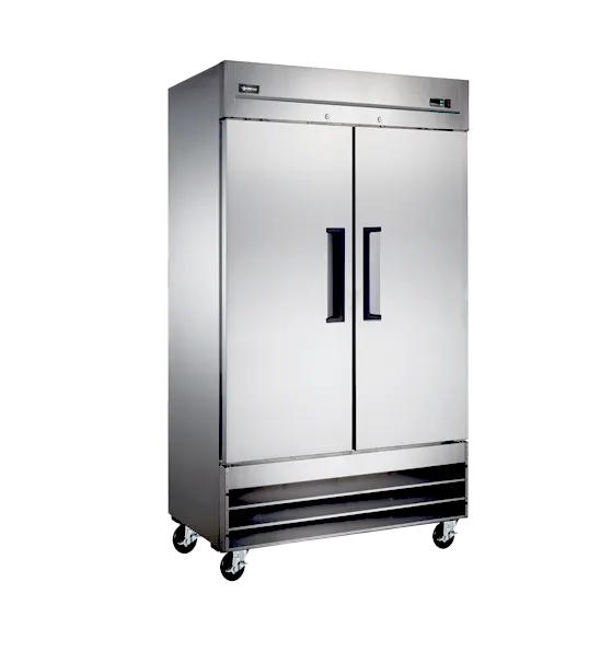 Omcan USA 50110 29" 2-Solid Door Reach-In Refrigerator, 26.5 cu. ft., Stainless Steel, Top Mounted