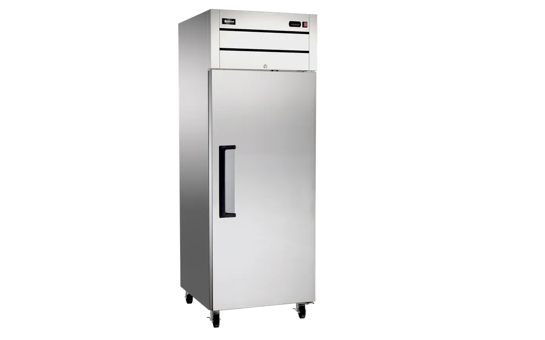 Omcan USA 50114 32" 1-Door Solid Door Reach-In Refrigerator, 21.5 cu. ft., Top Mounted, Stainless Steel