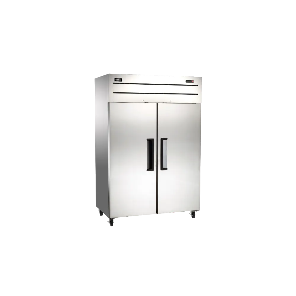 Omcan USA 50115 32" 2-Solid Door Reach-In Refrigerator, 43.1 cu. ft., Top Mounted, Stainless Steel