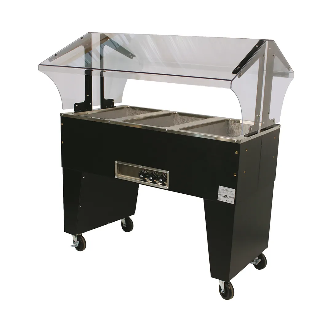 Advance Tabco B3-120-B-S 47" Portable Hot Food Buffet Table, (3) Open Wells