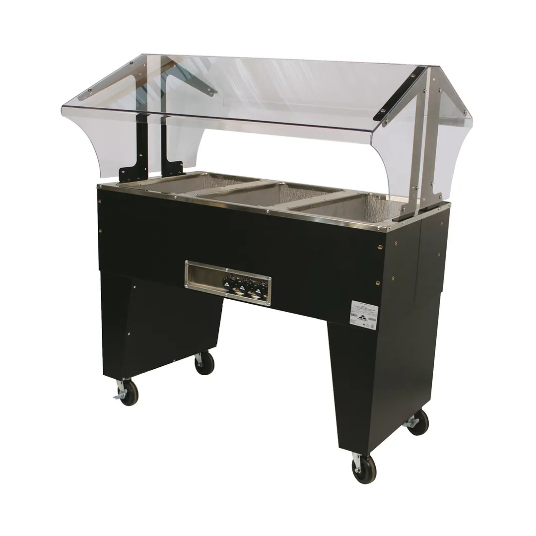 Advance Tabco B3-240-B-S 47" Portable Hot Food Buffet Table, (3) Open Wells