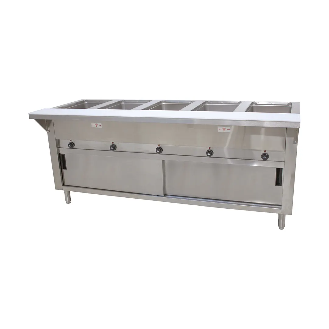 Advance Tabco SW-5E-240-DR 77" Electric Hot Food Table, (5) Sealed Wells
