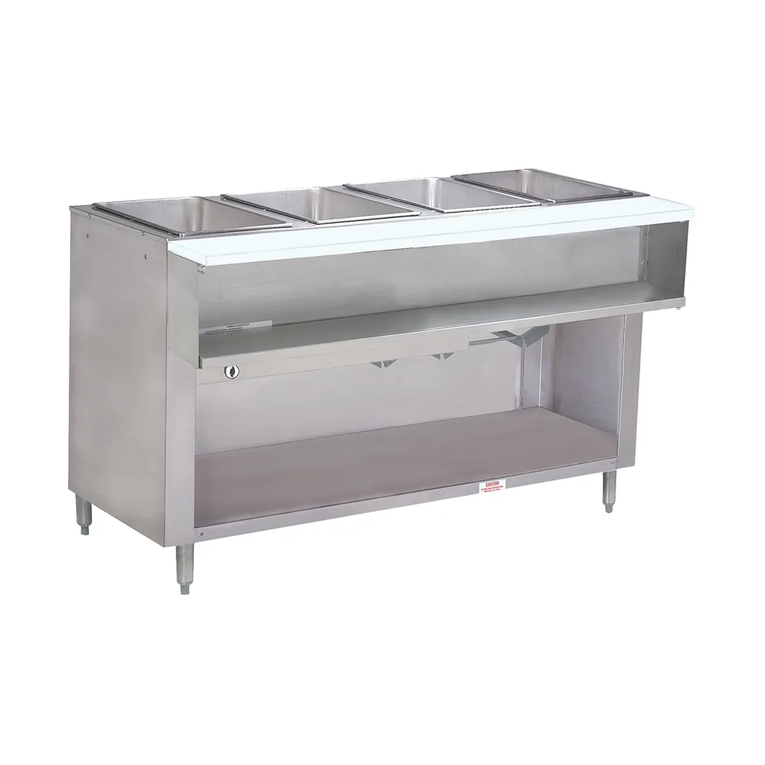 Advance Tabco WB-4G-NAT-BS 62" Natural Gas Hot Food Table, (4) Open Wells