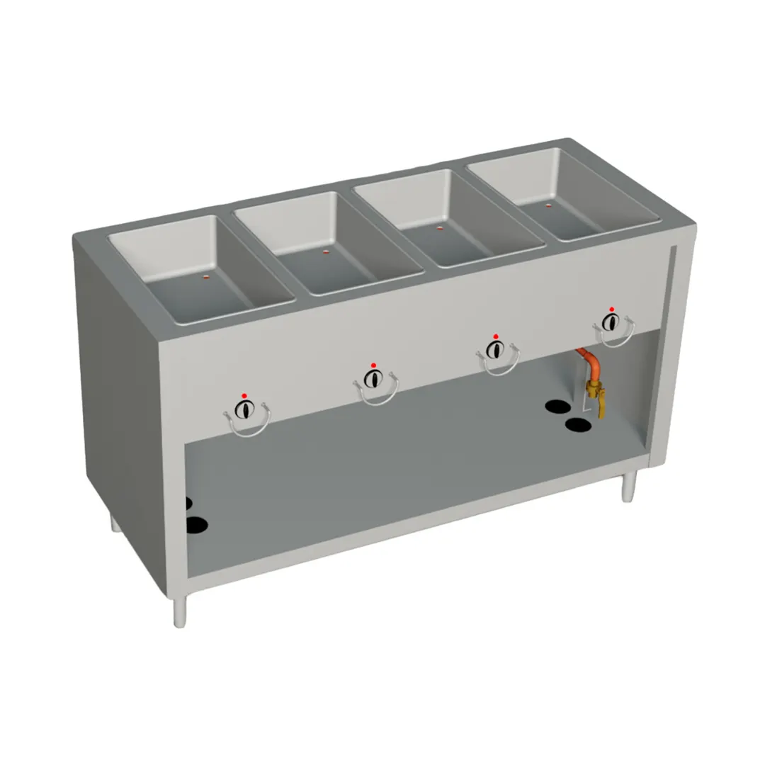 Duke E304-25SS 60" Aeroserv™ Hot Food Unit, (4) Stainless Steel Heat Wells