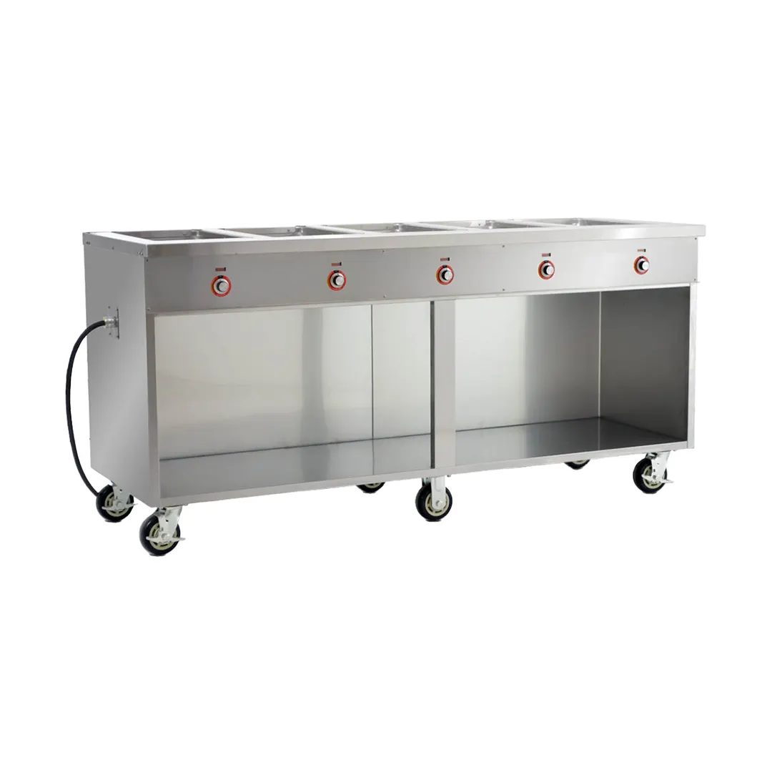FWE HLC-5W6-1-DRN 77" Handy Line Serving Cabinet, (5) Wells