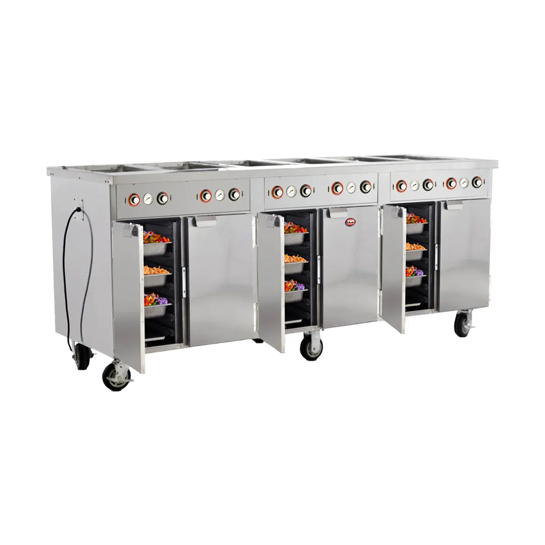 FWE HLC-6W6-7H-42-DRN 103" Handy Line Serving Cabinet, (6) Wells