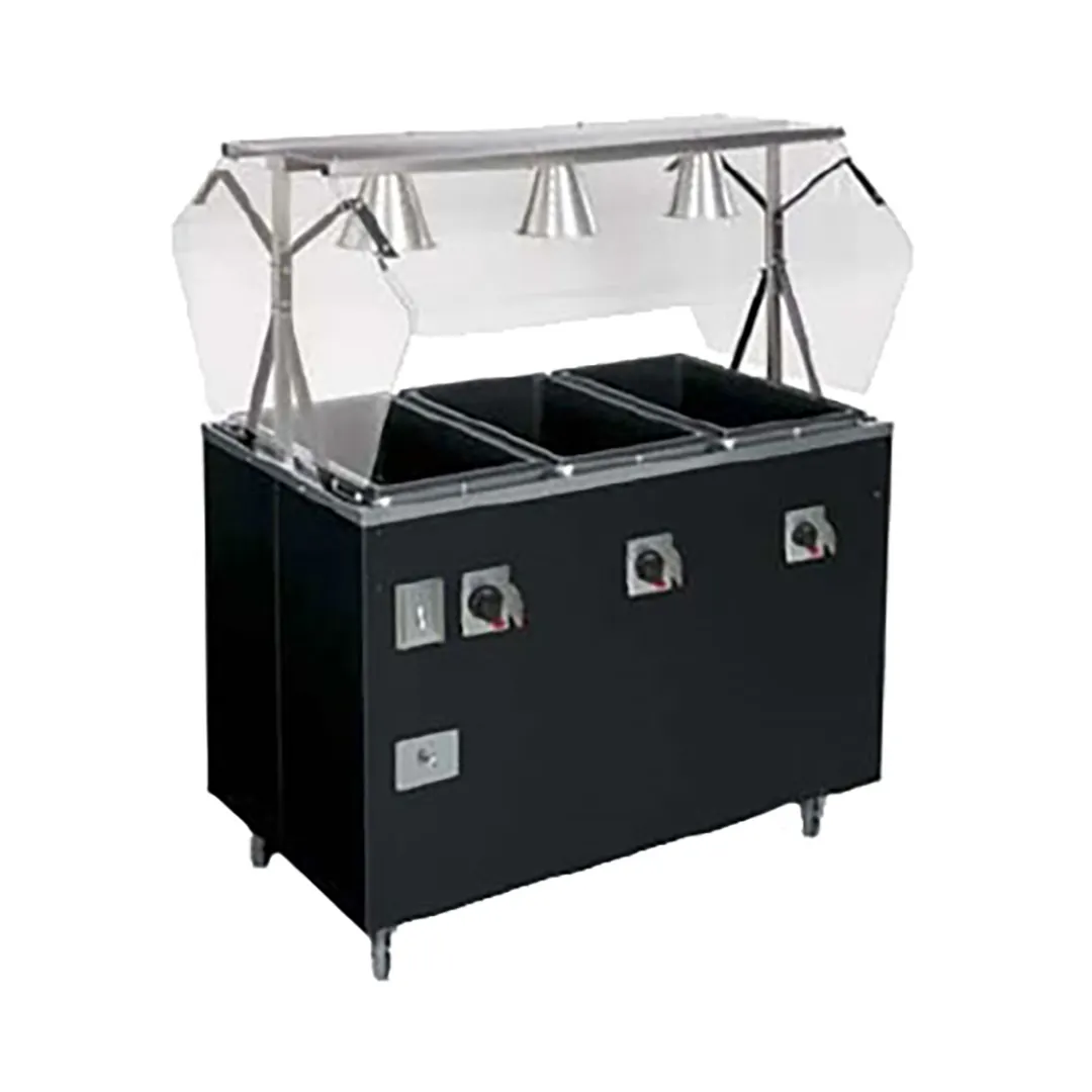 Vollrath T38709464 46" 2-Series Affordable Portable™ (3) Sealed Well Hot Food Station Deluxe