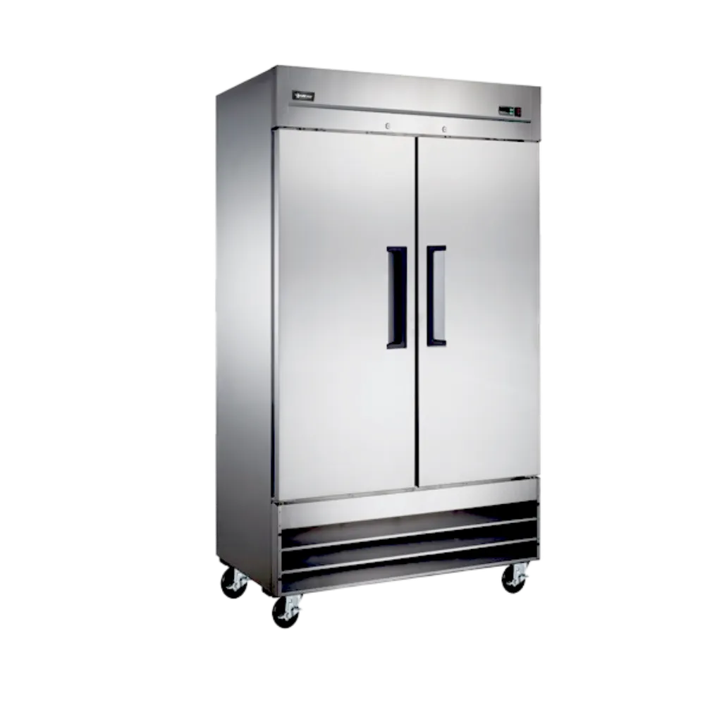 Omcan USA 50111 29" 2-Solid Door Reach-In Freezer, Top Mounted, 26.5 cu. ft., Stainless Steel