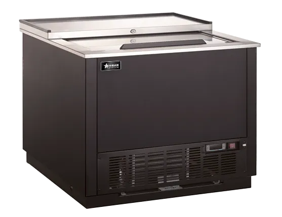 Omcan USA 50113 - 36" Glass & Plate Chiller, 8.5 cu ft, Sliding Door, 5 Shelves, 0°F-7°F, R290, 115V
