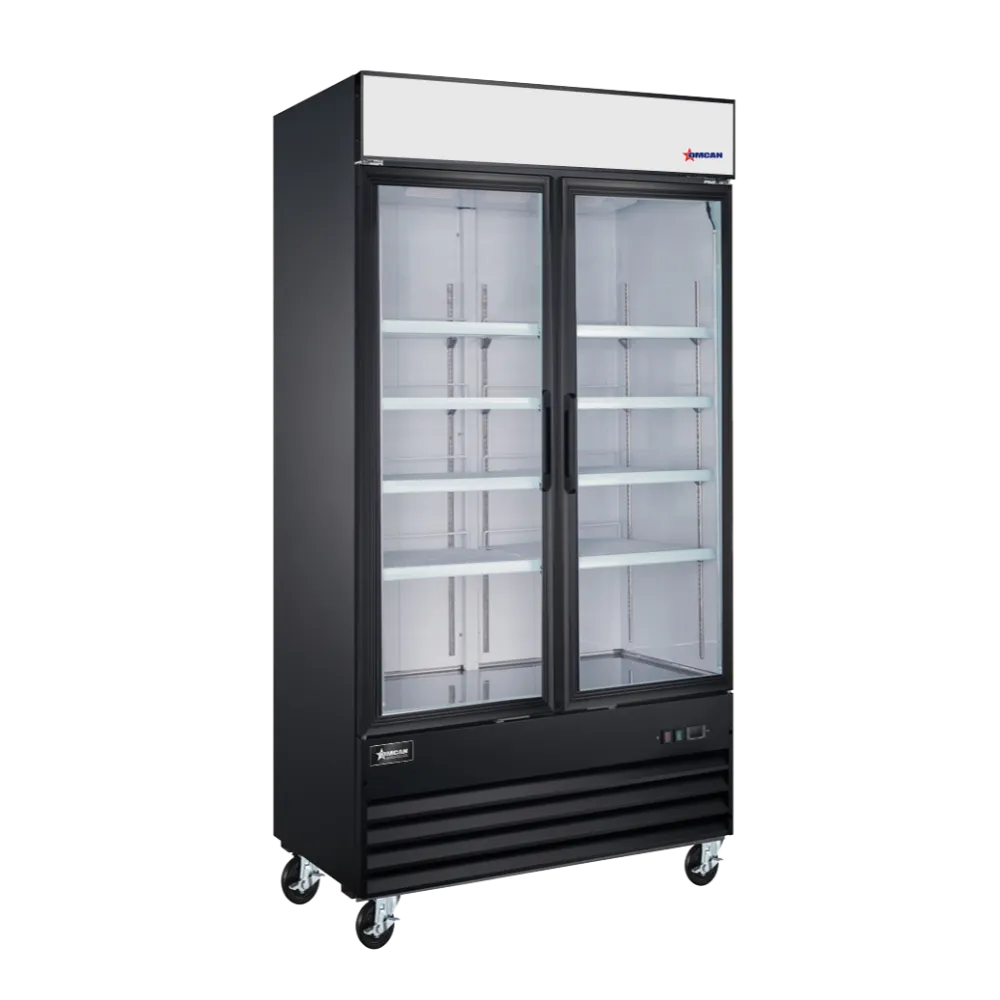 Omcan USA 50128 - 40" Merchandiser Refrigerator, 31.5 cu.ft, Black, R290, LED