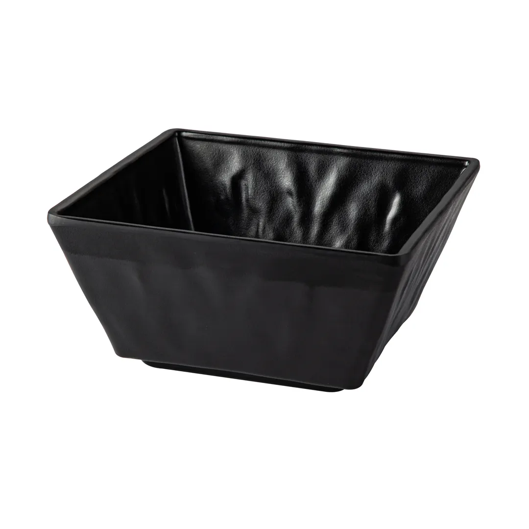 CACChina XCLD-BQ12 Cloud Bowl – 12" x 12" x 4½" Melamine Square, Black, 4 Qt (210 oz) - Dozen