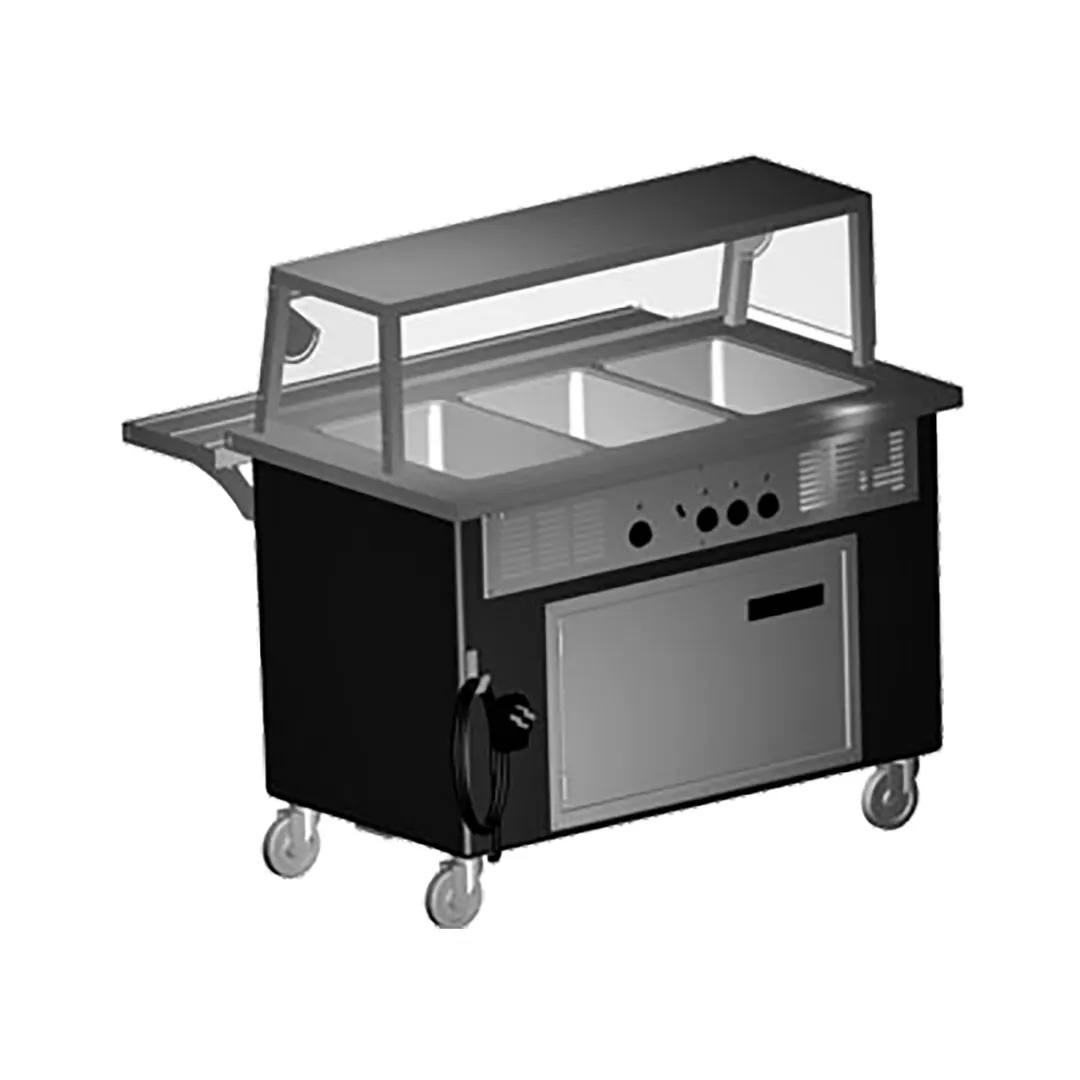 Delfield KH-5 74" Shelleyglas® Hot Food Serving Counter, (5) Wells with Understorage