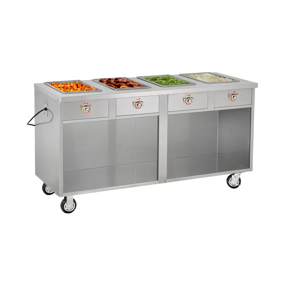 FWE HLC-4W6-1-HWR 68" Handy Line Serving Cabinet, (4) Wells
