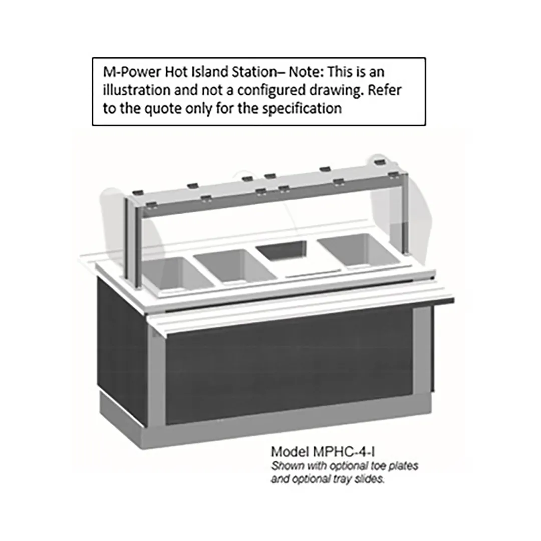 Multiteria MPHC-2-I 48" M-Power Hot Food Serving­ Counter/Island, (2) Wells