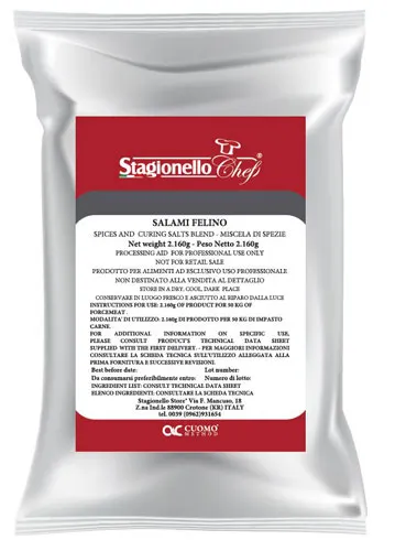 Omcan USA 47002 Curing Salts & Spice Blends for Rapid Fermentation Felino Salami 2.16 kg Bag - 1/Bag