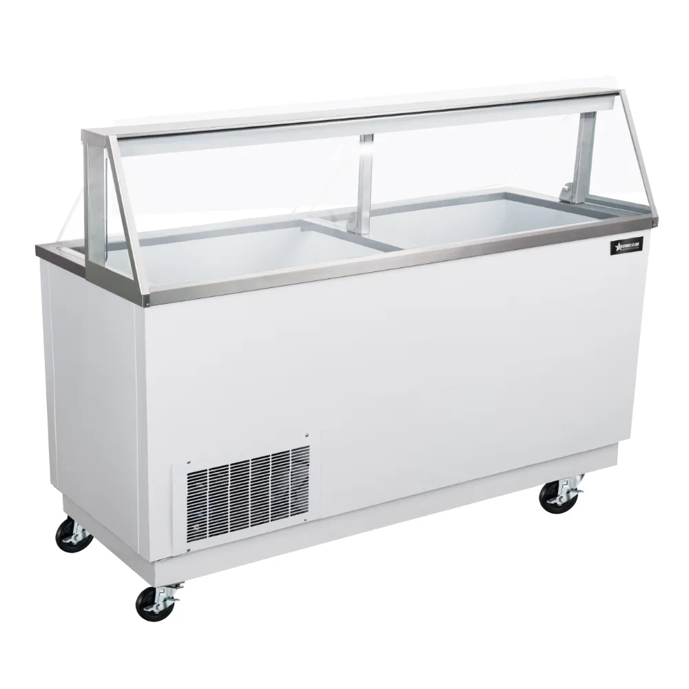 Omcan USA 50122 (FR-CN-0089) 88" Ice Cream Dipping Cabinet w/ Curved Sneeze Guard