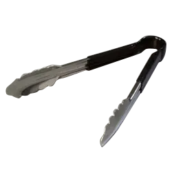 Carlisle 60756003 Spectrum Utility Tongs – 9-1/2" Stainless Steel, Black Dura‑Kool Handle, Spring Hinge