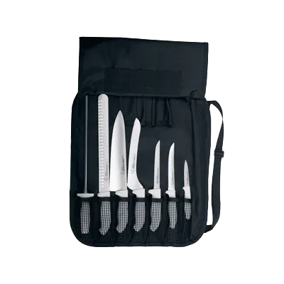 Dexter 20153 SofGrip (SGCC-7) 7‑Piece Cutlery Set, White, Steel Knives, 3"–12" Stain‑Free – 1/Case