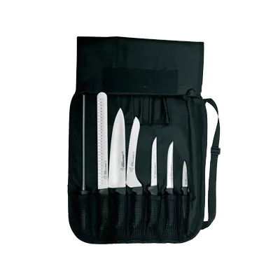 Dexter 20713 SofGrip 7‑Piece Cutlery Set, Black‑Handle, 3‑¼"–12" Steel Knives, - 7/Case