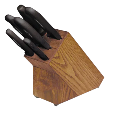 Dexter 21009 SofGrip (HSGB-3) 7‑Piece Black Knife Block Set High‑Carbon, Soft‑Rubber Handles - Set