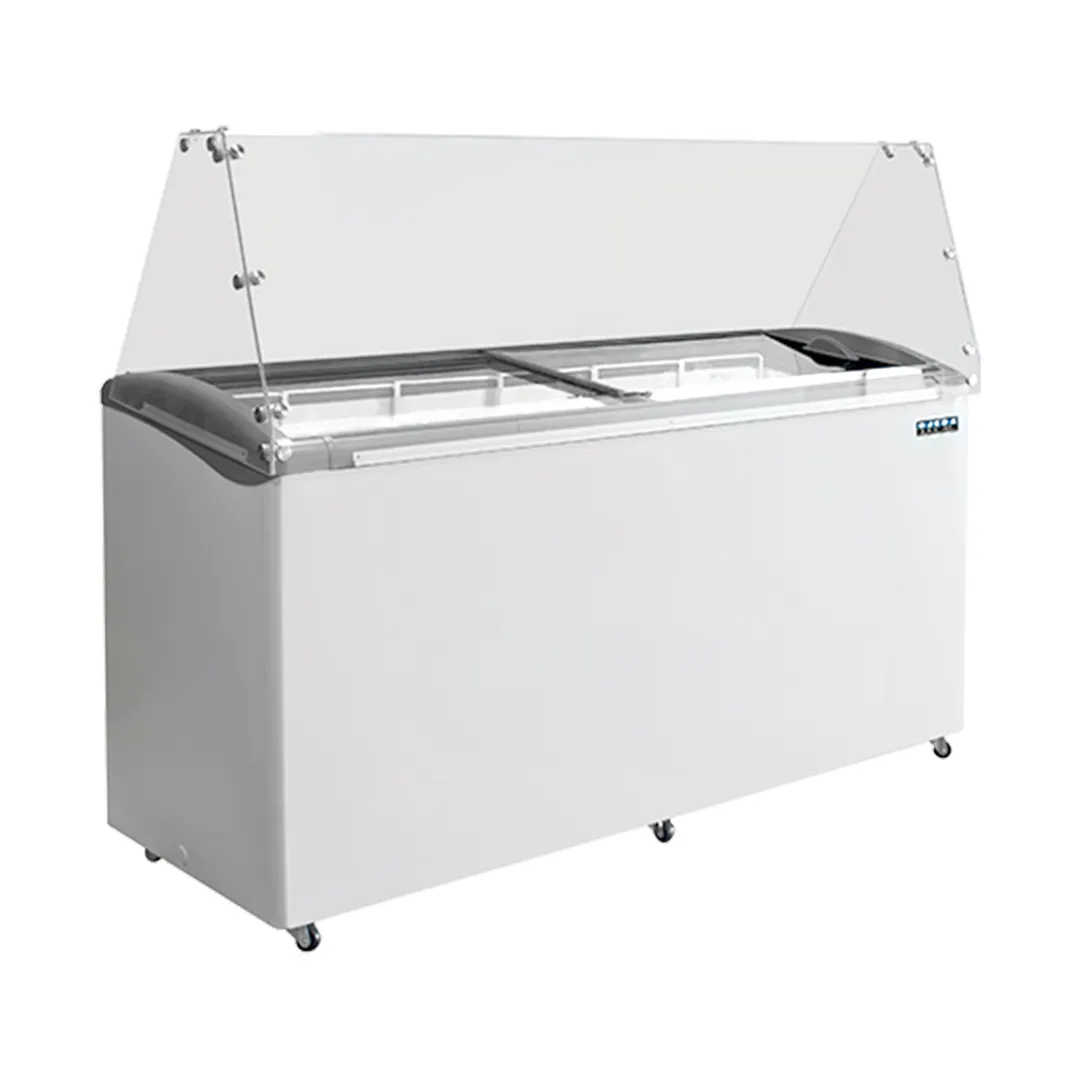 Ojeda USA 12 FLAVOR DIP 69" Ice Cream Dipping Cabinet w/ Curved Sneeze Guard