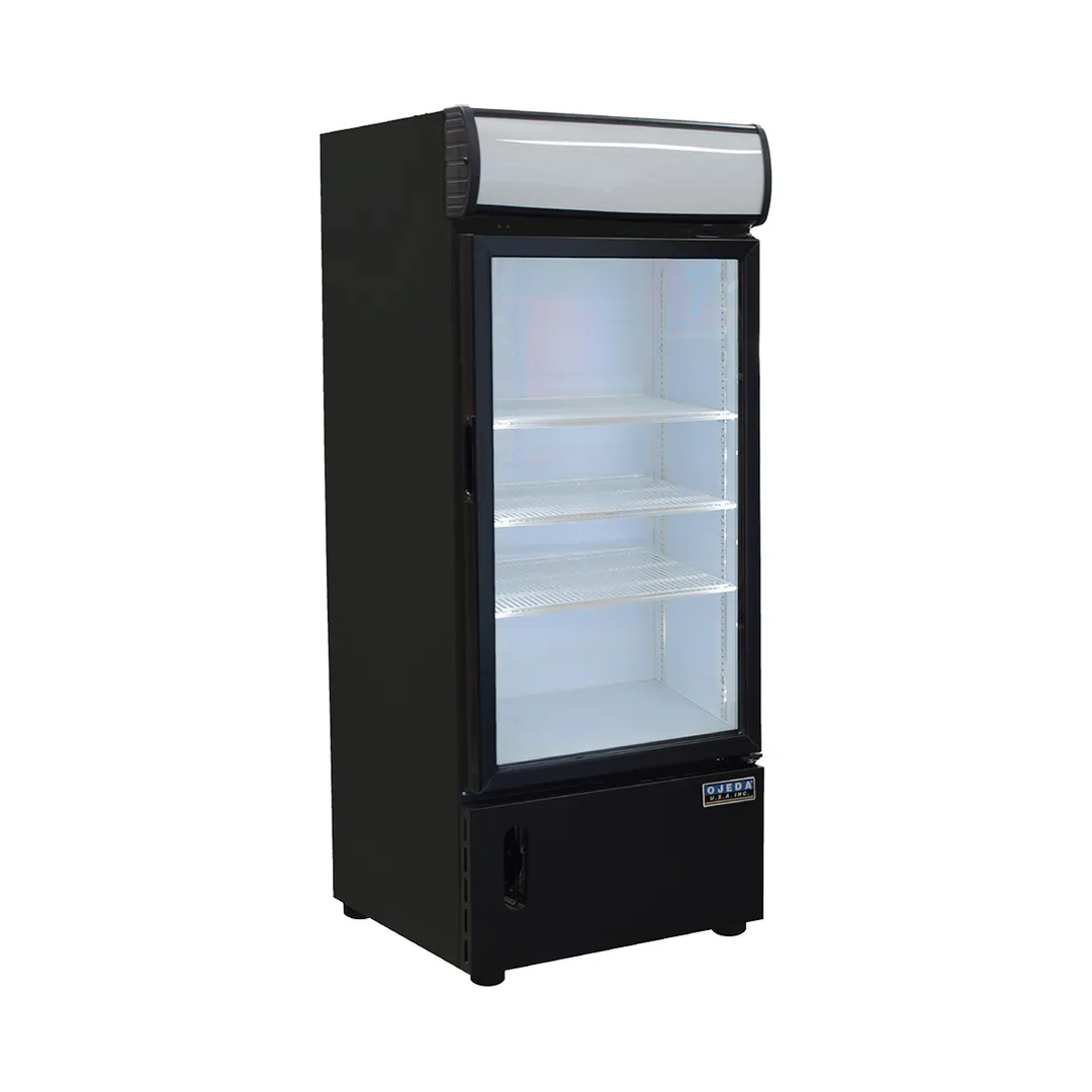 Ojeda USA FMH-12 24" 1 Glass Door Freezer Merchandiser in Black, 7.8 cu. ft.