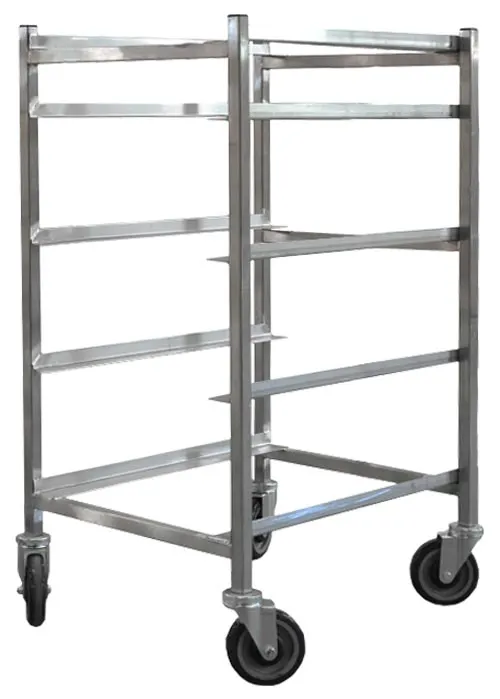 Omcan USA 31755 Stainless Steel Mobile Full Size Universal Pan Rack w/ (5) 18" x 26" Pan Capacity 