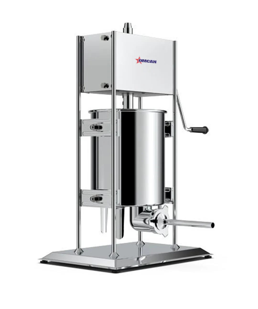 Omcan USA 47500 Manual Vertical Sausage Stuffer, 33 lbs Capacity, Stainless Steel, Gear Drive, Removable Cylinder