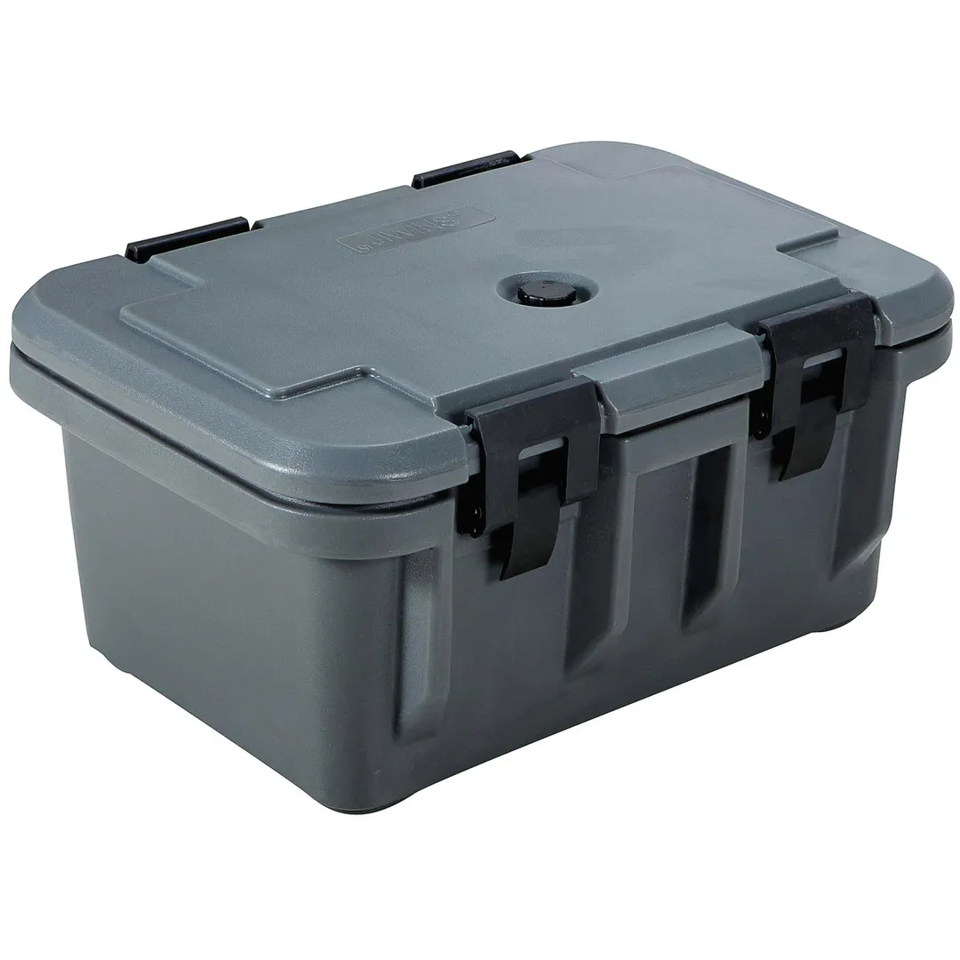 Omcan USA 80165 Insulated Food Transport Container, Top Loading, Gray Polypropylene, 6" D Pans