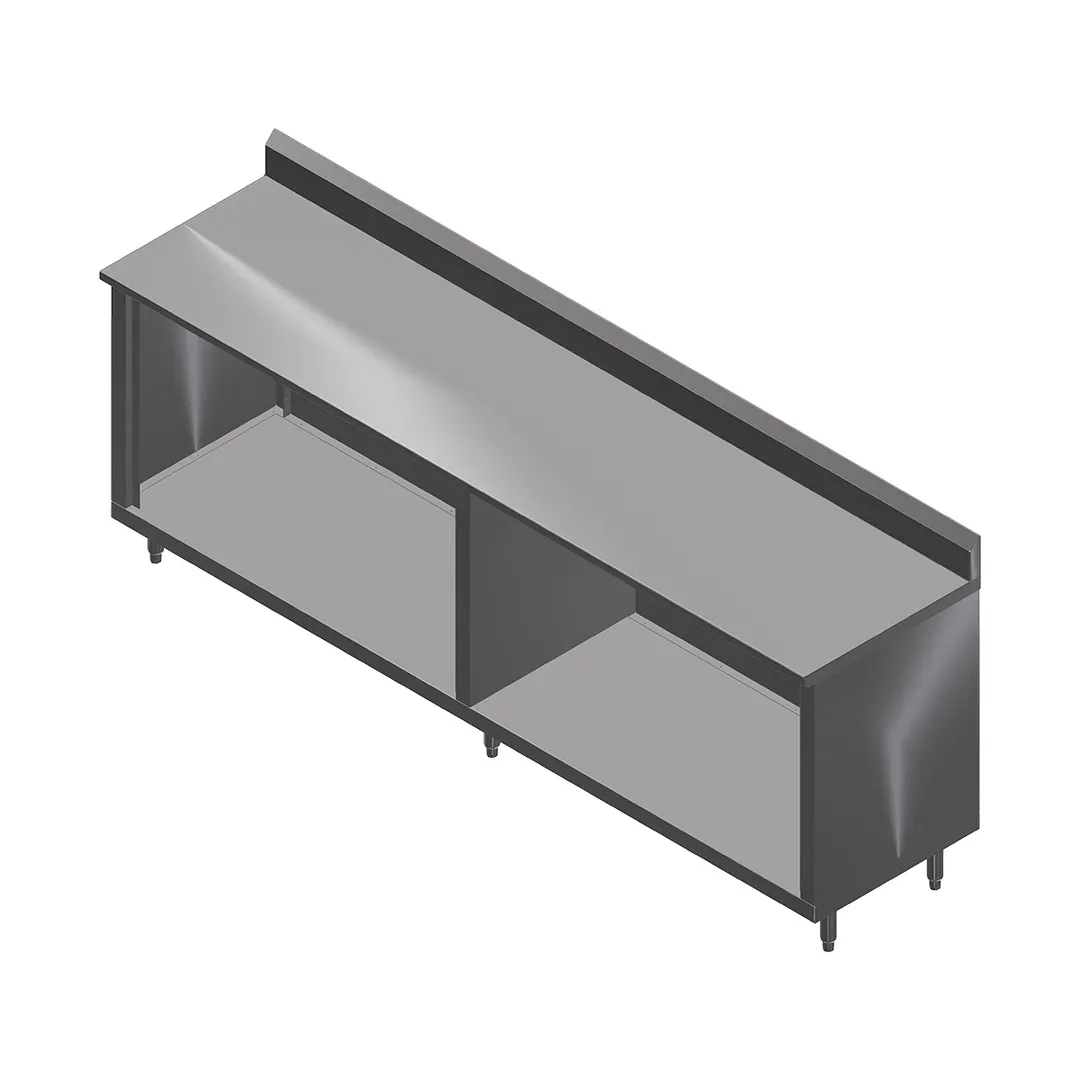 John Boos 4CO4R5-30144 Open Front Work Table with Optional Mid-Shelf, Backsplash / 144"W X 30"D