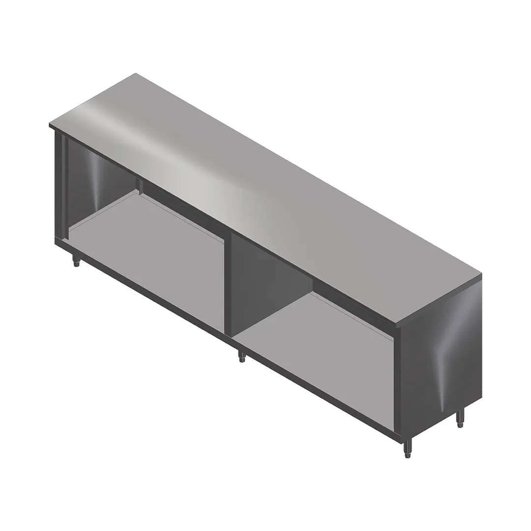 John Boos 4CO6-36132 Open Front Work Table with Optional Mid-Shelf, Flat Top / 132"W X 36"D