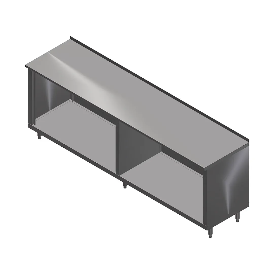 John Boos 4CO6R1.5-2496 Open Front Work Table with Optional Mid-Shelf, Upturn / 96"W X 24"D