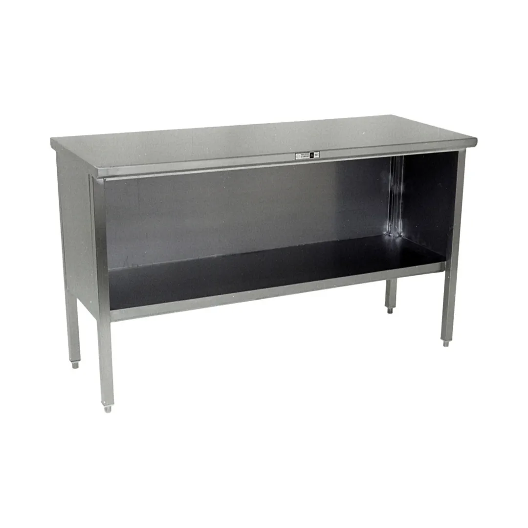 John Boos EBOS4-30132 Open Front Work Table with Mid-Shelf, Flat Top / 132"W X 30"D