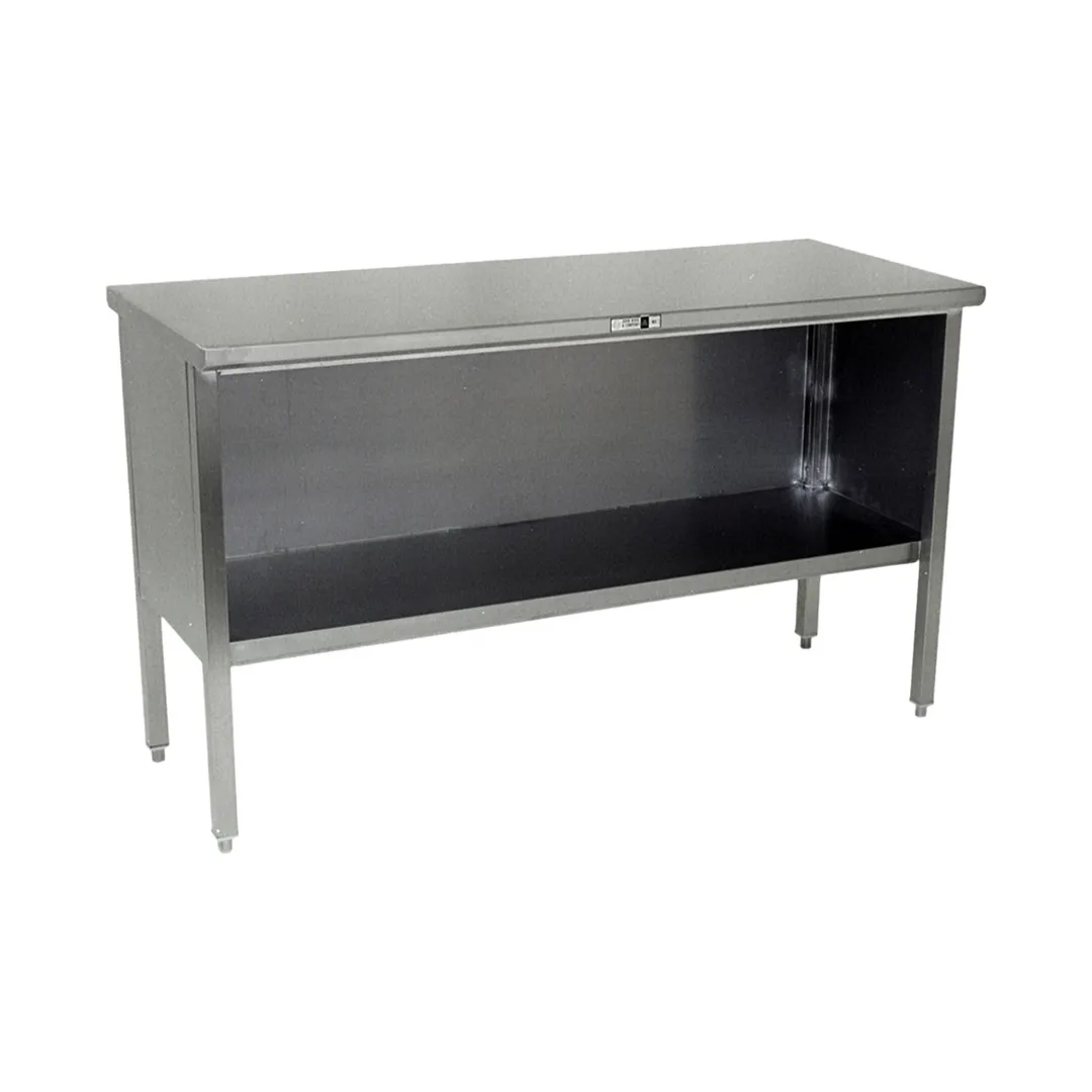 John Boos EBOS4-3036 Open Front Work Table with Mid-Shelf, Flat Top / 36"W X 30"D
