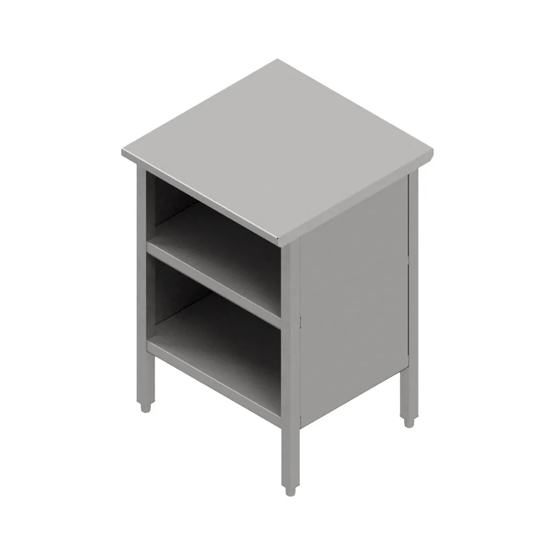 John Boos EBOS6-3060 Open Front Work Table with Mid-Shelf, Flat Top / 60"W X 30"D