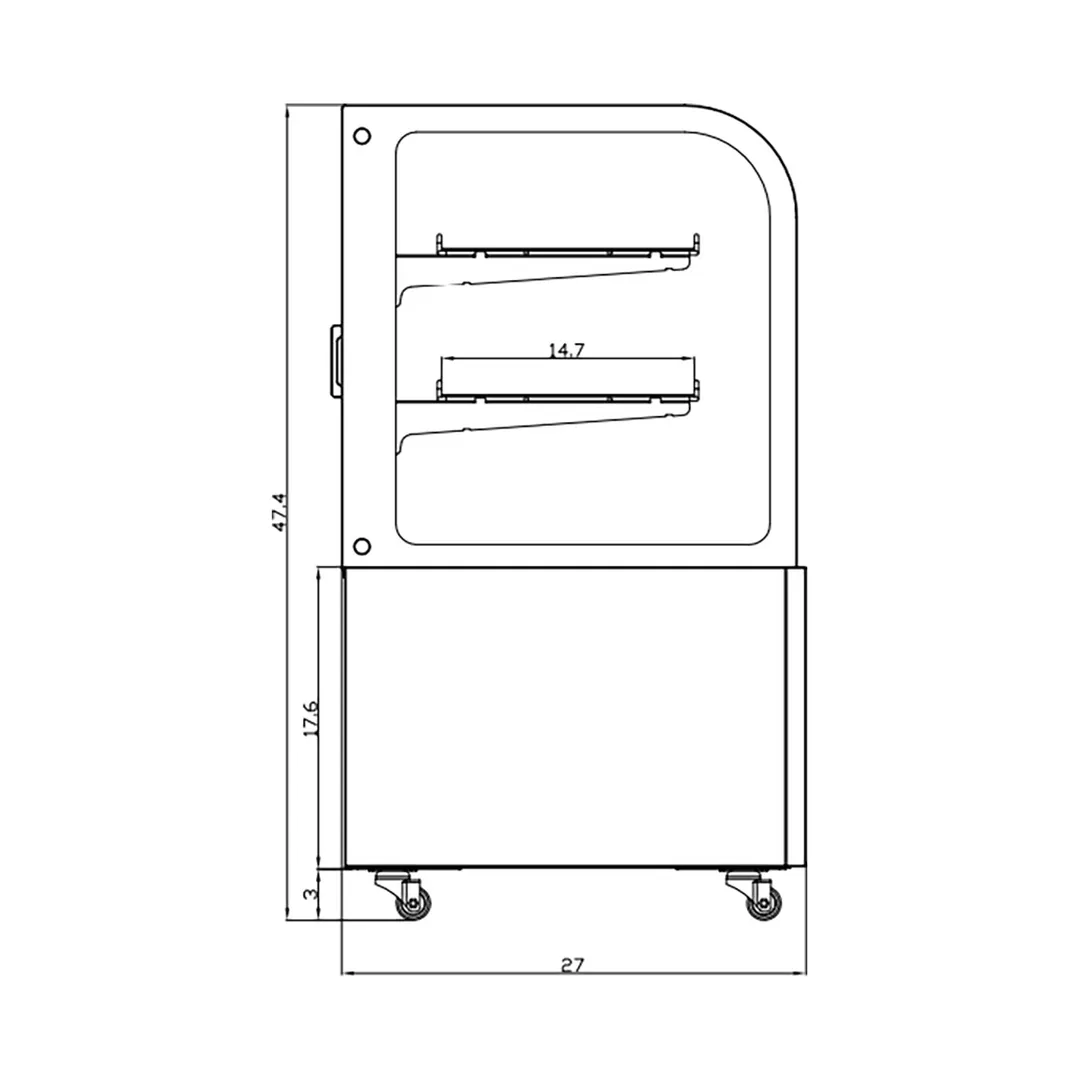 Marchia MH36 Heated Display Warming Case, 35.4”W X 26.9”D X 46.6”H, 12 Cu. Ft.