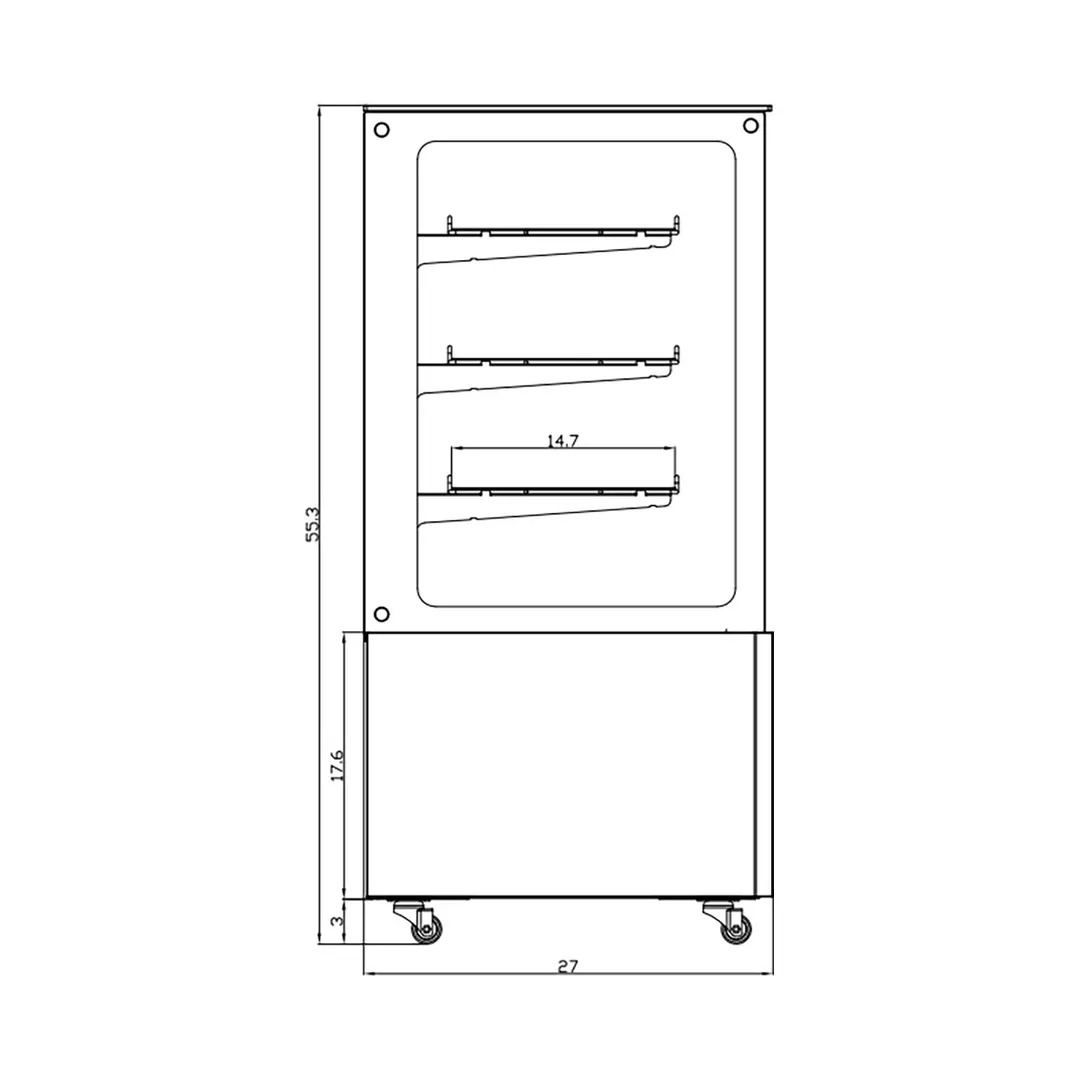 Marchia MH48-ST Heated Display Warming Case, 47.2”W X 26.9”D X 54.5”H