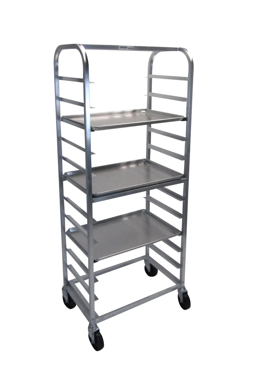 Channel 413AC Side Load Aluminum Bun Pan Rack, All-Welded, (12) 18" x 26" Pans, 5" Angle Spacing