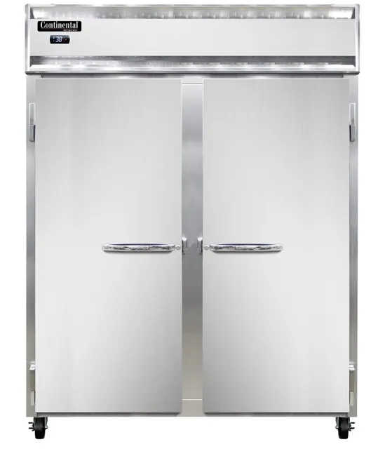 Continental Refrigerator 2RENPT-SD-GD 57" 2-Section Pass-Thru Refrigerator, 52 cu. ft., Solid & Glass Doors