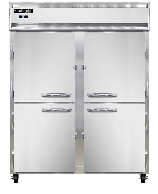 Continental Refrigerator 2RENSAPTHD-SD-GD 57" 2-Section Pass Thru Refrigerator, 52 cu. ft., Top Mounted