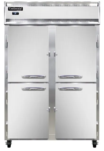 Continental Refrigerator 2RNSAPTHD-SD-GD 77" 2-Section Pass-Thru Refrigerator, 50 cu. ft.