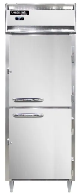 Continental Refrigerator D1RENPTHD-SD-GD 28.5" 1-Section Pass-Thru Refrigerator, 22 cu. ft., Top Mounted