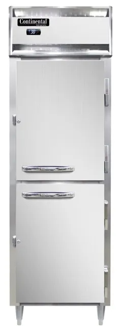 Continental Refrigerator D1RNPTHD-SD-GD 38" 1-Section Pass-Thru Refrigerator, 21 cu. ft., Top Mounted