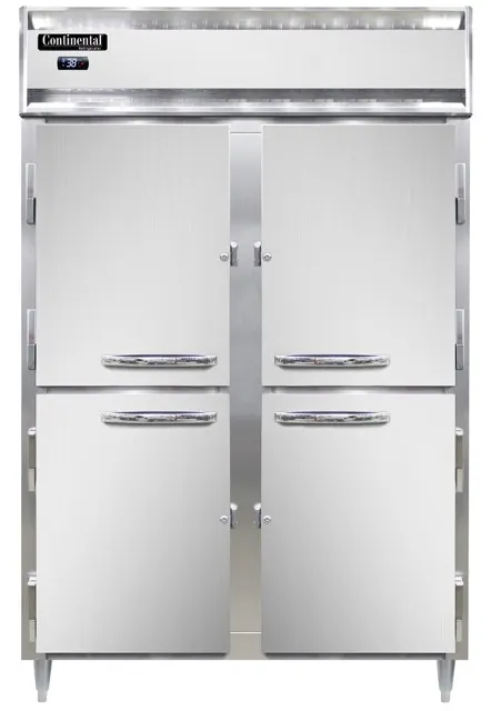 Continental Refrigerator D2RNSSPTHD-SD-GD 77" 2-Section Pass-Thru Refrigerator, 50 cu. ft., 8-Half Doors