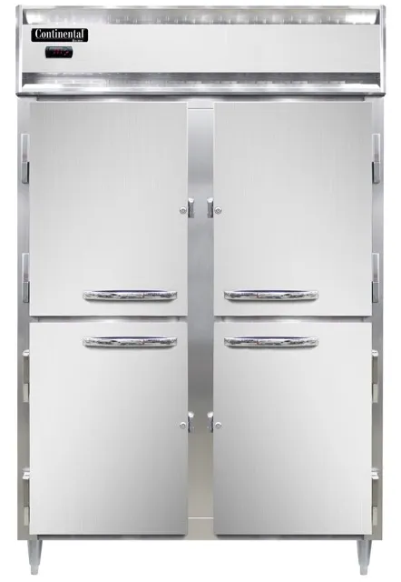 Continental DL2W-SA-PT-HD-SD-GD 2-Section Heated Holding Cabinet, 50 cu ft, Stainless Steel/Aluminum, Glass & Stainless Steel Doors