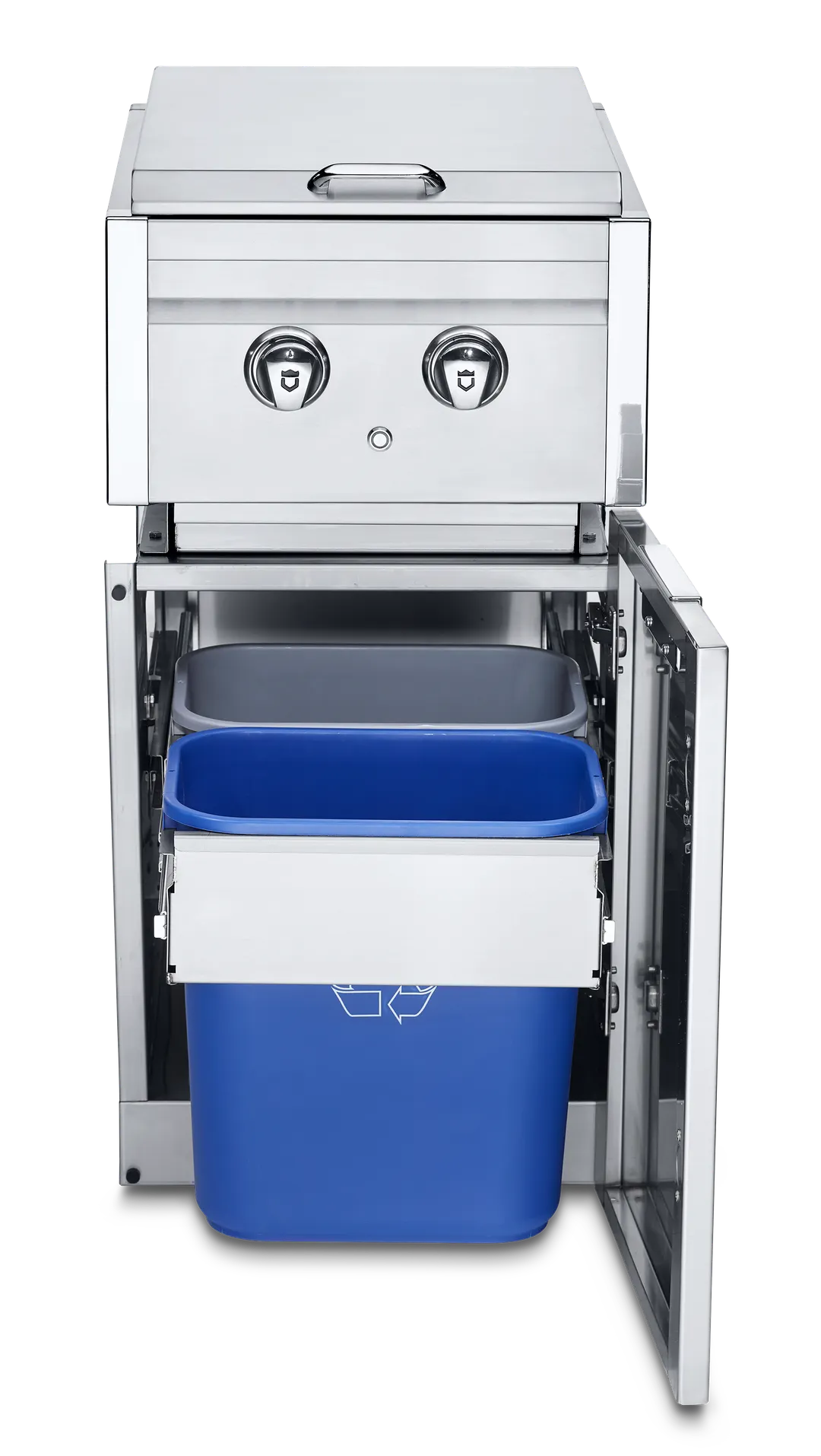 Crown Verity ICM-SBNG-GH Infinite Series Cabinet Module with Dual Side Burner & Garbage Holder with Bins