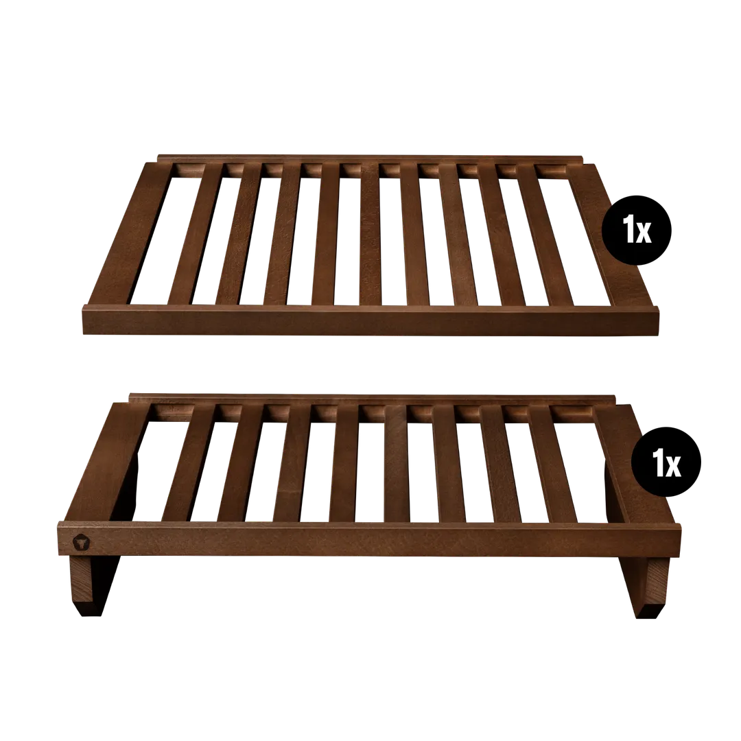Dry Ager DU0229 - Stained Beech Wood Shelf Package UX 750 PRO, Full & Bottom Shelf, Ideal for Wine & Food