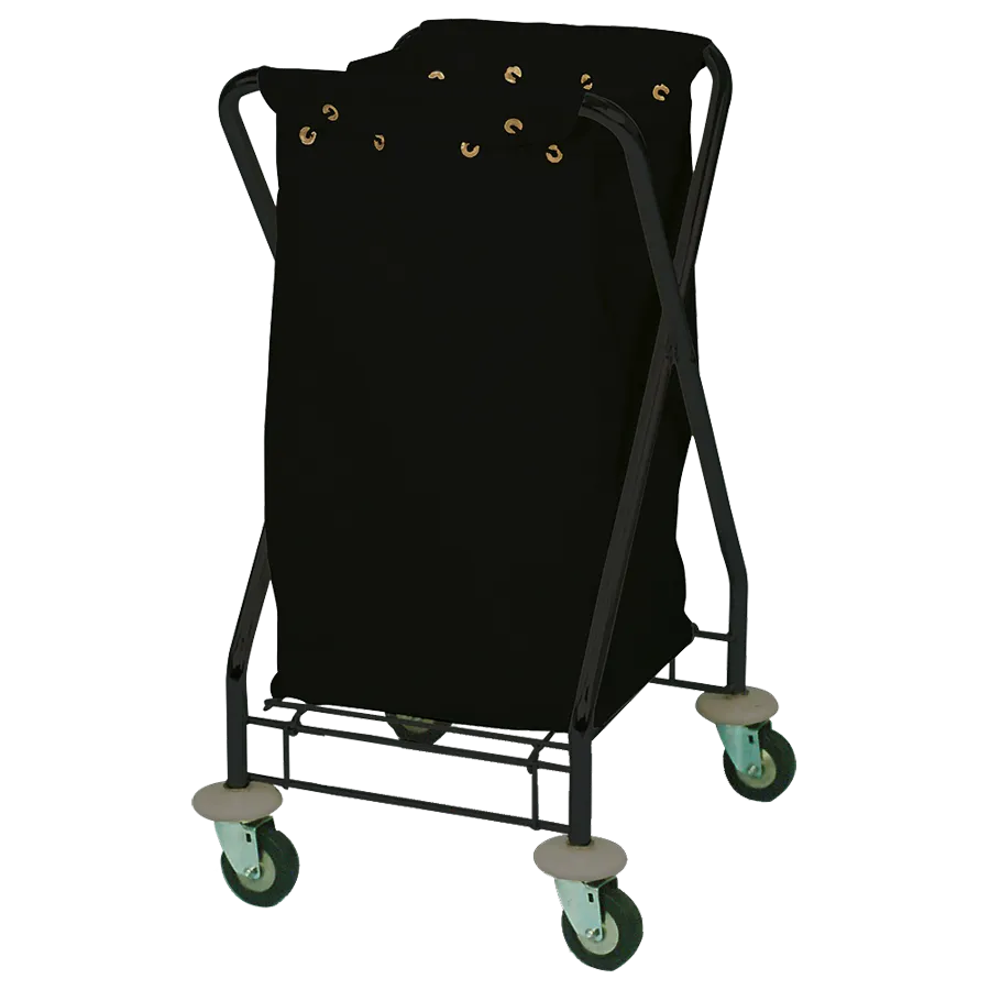 Forbes Industries 1128 Folding Laundry Cart w/ (4) Bushel Capacity and Black Canvas Bag