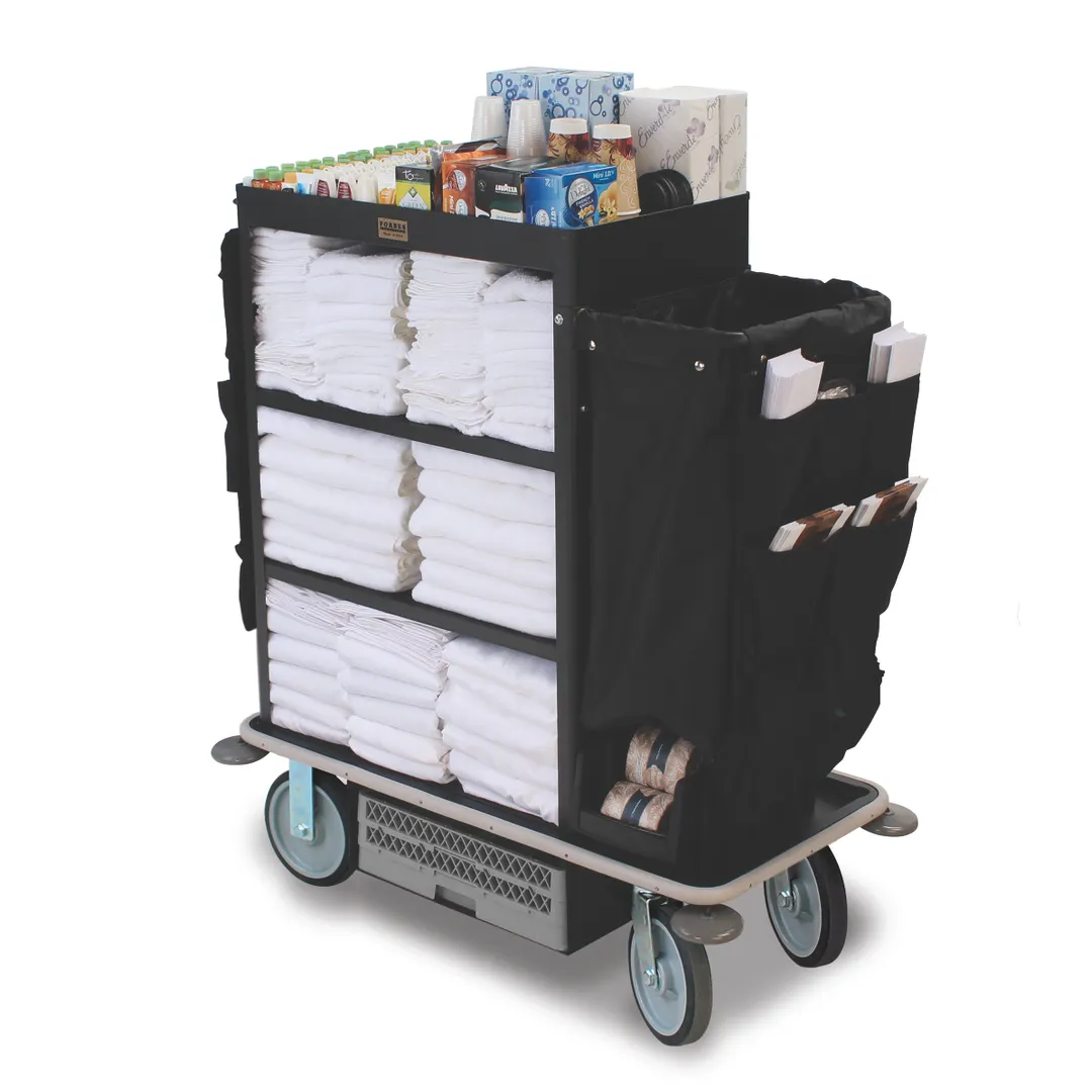 Forbes Industries 2153A Sangen Steel Housekeeping Cart w/ (2) Shelves - 18"W X 18"D X 36"H 